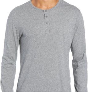 Vince henley long sleeve shirt cinder men new XXL